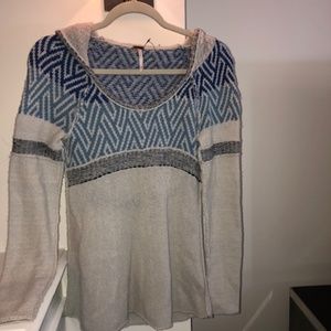 Free People Sweater , Hooded in shades of Blue, XS